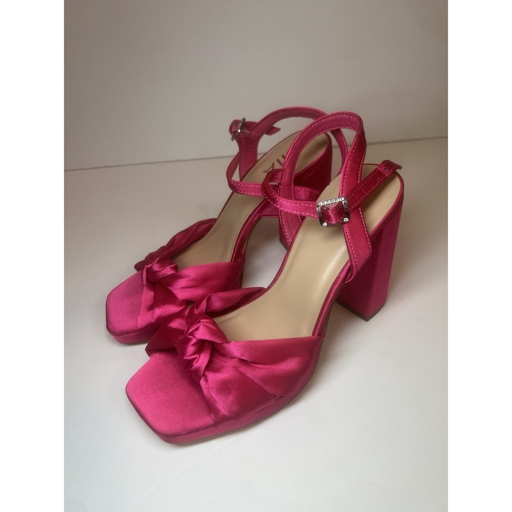 MIA Women's Pink Satin Platform High Heels Y2K Barbie Fairy Whimsy Size 8M